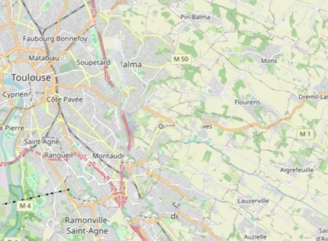 Carte de la tournée du jour autour de Toulouse, six rendez-vous reliés par un itinéraire optimisé.